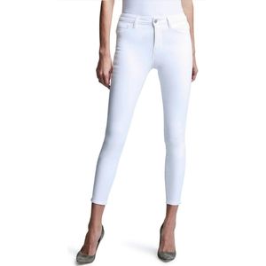 NWOT L'agence Margot Blanc Coated Crop High Rise Skinny Jeans Sz 28